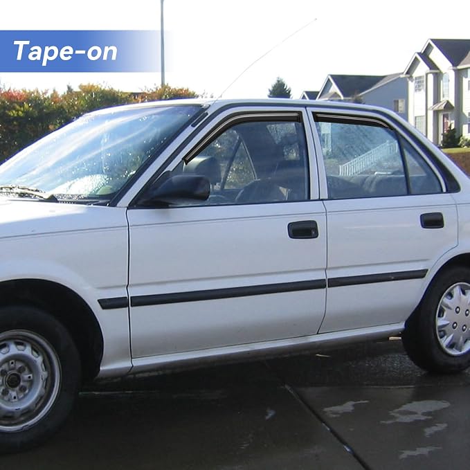 Window Visors Rain Guards Shield for 1984-1992 Toyota Corolla, Out-Channel Window Vent Wind Deflectors Visors Shades for 84-92 Corolla