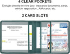 Car Registration and Insurance Holder, Vehicle Glove Box Car Organizer Men Women Wallet Accessories Case for Cards, Essential Document, Driver License, Dark Green