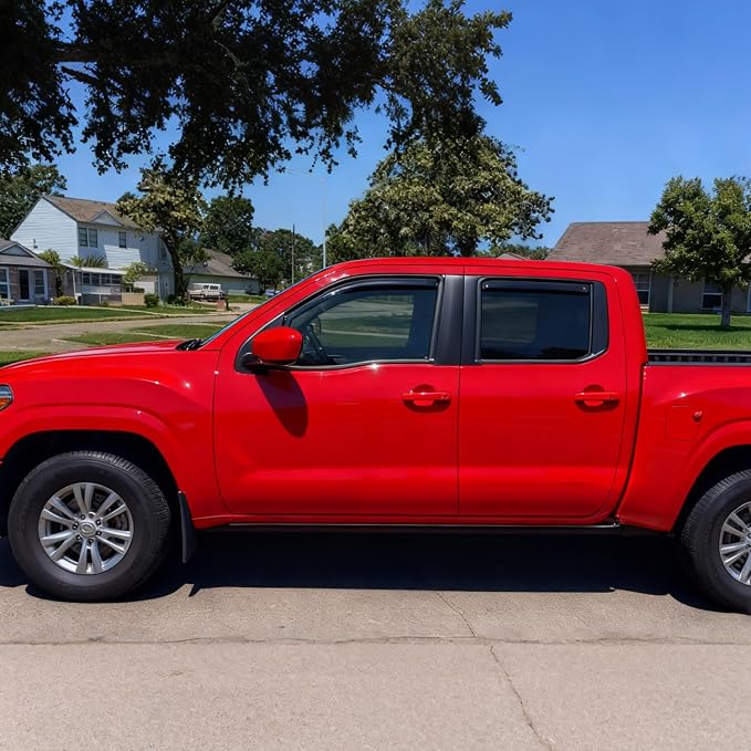 in-Channel Rain Guards Window Visors for Truck Nissan Frontier 2022-2026 Crew Cab, Inside Front Rear Window Vent Deflectors Sun Shade Wind Visor Car Accessories, Dark Smoke
