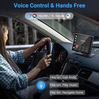 Carpuride W703 Wireless CarPlay for Apple CarPlay & Android Auto, 7" IPS Portable Car Audio Receivers with 4K Front and 1080P Backup Cam, Loop Recording/Mirror Link/Light & G-Sensor/Siri/Navigation/FM