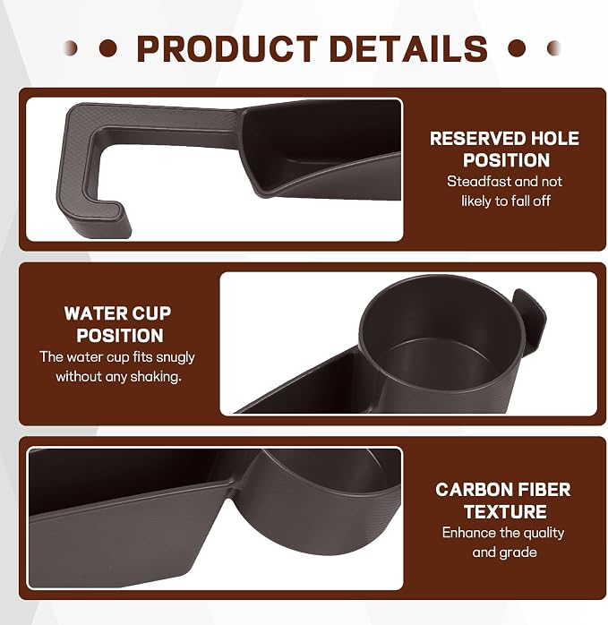 2PCS Car Seat Gap Filler Organizer, Multifunctional Vehicle Seat Side Gap Filler with Organizer & Cup Holder, Automotive Seats Crevice Stopper Gaps Plug, Universal Car Accessories (Brown)