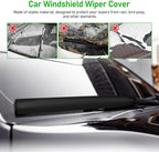 2Pcs Windshield Wiper Blade Covers - 26.3x3.7in Waterproof Polyester Protectors for RV - Car SUV and Truck Gray Wiper Blade Covers for Rain Snow and Bird Droppings