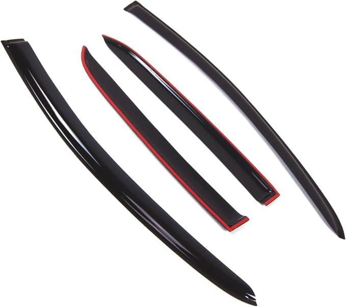 WD2-851 Dark Smoke 4 Pcs Set Window Visor (Outside Mount) Deflector Rain Guard Compatible with 2005-2010 Toyota Yaris Hatchback