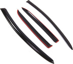 WD2-851 Dark Smoke 4 Pcs Set Window Visor (Outside Mount) Deflector Rain Guard Compatible with 2005-2010 Toyota Yaris Hatchback