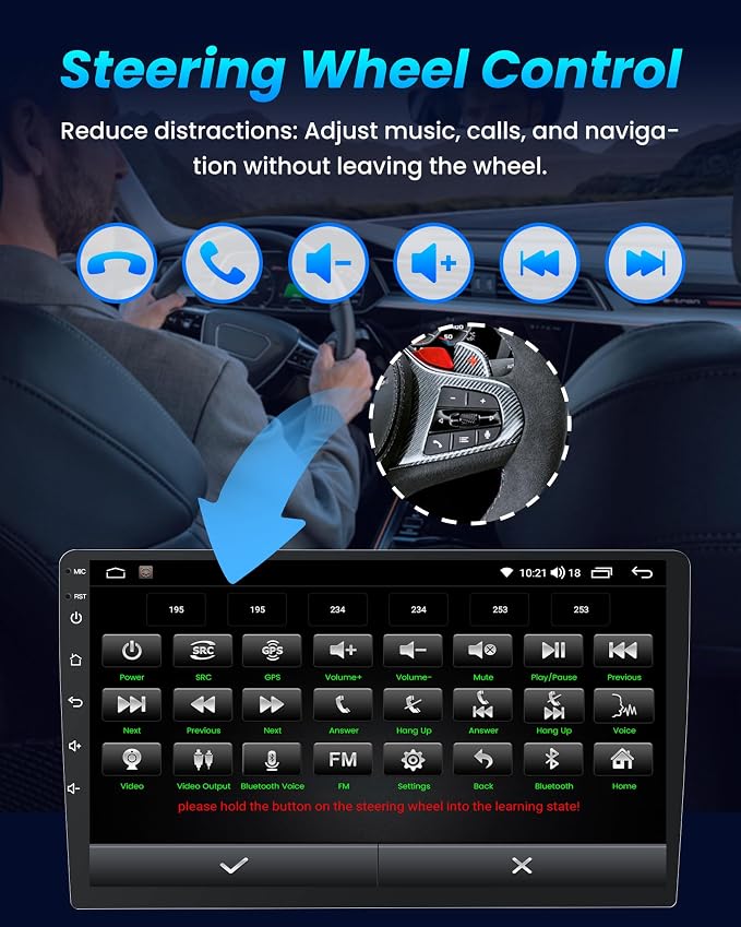 Car Radio Stereo for Honda Accord 7th 2003 2004 2005 2006 2007: 10 inch with CarPlay Android Auto 5G WiFi Bluetooth GPS SWC Mirror Link DSP FM/RDS 2+32