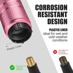 Tire Valve Stem Caps - (4 Pack) Cat Paw Print Metal Air Caps with Plastic Liner, Durable, Corrosion Resistant and Leak-Proof, Universal Fit for Cars, Trucks, Motorcycles, and Bikes - Pink