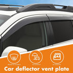 4Pcs Window Visor Rain Guard Deflector for Hyundai Sonata 2015-2019 Chrome Trim Black