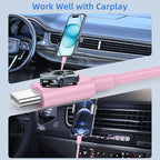 2Pack 3FT USB A to USBC Cable for iPhone 17 16 15 Charger Cord, for Apple 17 16 15/Pro/Pro Max/Plus Type C Cord, for iPad Pro 12.9/11, Air 5th/4th Gen, Car Carplay Charging Cable for Android(Pink)
