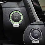 Bling Car Engine Start Ring Decals, 2PCS Crystal Rhinestone Vehicle Push Start Button Cover Sticker, Key Ignition Knob Ring, Sparkling Automotive Interior Accessories (Set Cyan)