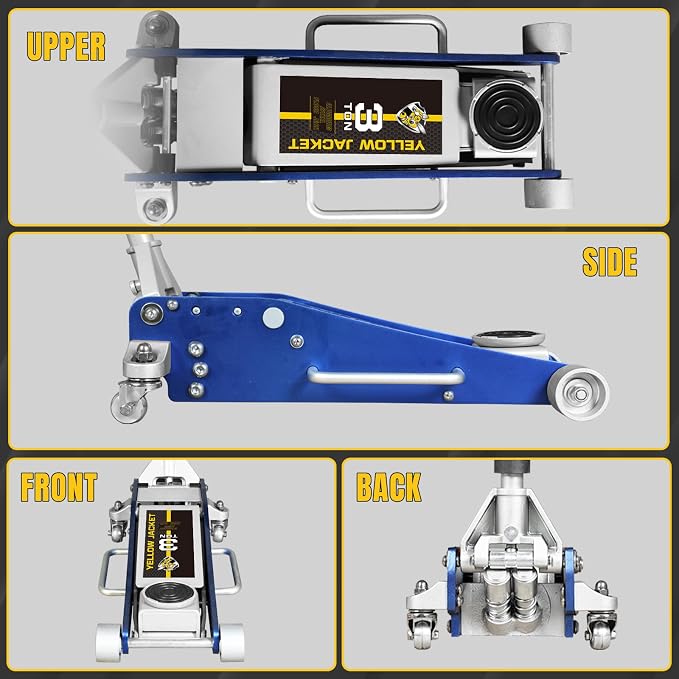 Floor Jack 3 Ton Hydraulic Low Profile Aluminum and Steel Racing Car Jack with Fast Lifting Dual Pump for SUV,Truck, MVP,6600 lbs Capacity