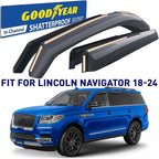 Goodyear Shatterproof in-Channel Window Deflectors for Lincoln Navigator 2018-2024, Rain Guards, Window Visors for Cars, Vent Deflector, Car Accessories, 4 pcs - GY008436