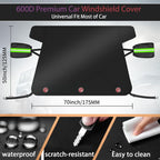 Car Windshield Cover for Ice and Snow, 600D Oxford Fabric Windshield Snow Cover Heavy Duty, Magnetic Car Anti-Snow Cover, Winter Frost Hail Protector for Most Sedan Truck SUV Van MPV (70 x 50 Inch)