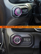 HVAC Climate Control Panel Knob Trim Kit & Light Control Switch Cover, Air Conditioner Knob Aluminum Alloy Ring for 2018-2024 Jeep Wrangler JL JLU & Gladiator JT, Interior Accessories,Purple