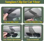 CHOSMOYI Magnetic Leather Sunglass Holder for Car, Sunglasses Clip for Car Visor, Auto Interior Accessories Universal for Different Size Eyeglasses (Grey)