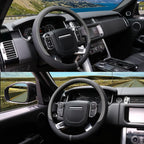 Breathable Car Steering Wheel Cover 16 inch Auto Universal Leather Wrap Non-Slip Steeringwheel Protector Automotive Interior Accessories, Grey (Suit for 15.5-16 inch)