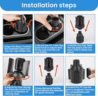 Cup Holder Expander for Car with Adjustable Holder & Base, Compatible with 10 to 64 oz Yeti Ramblers, Stanley, Hydro Flask, Nalgene, Hold 2.9" to 5.5" Large Bottles Mugs Food Drink, Car Cup Holder