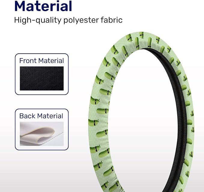 Funny Pickle Steering Wheel Cover, Non Slip Polyester Car Wheel Protector for Car SUV Truck, Universal 15 Inch