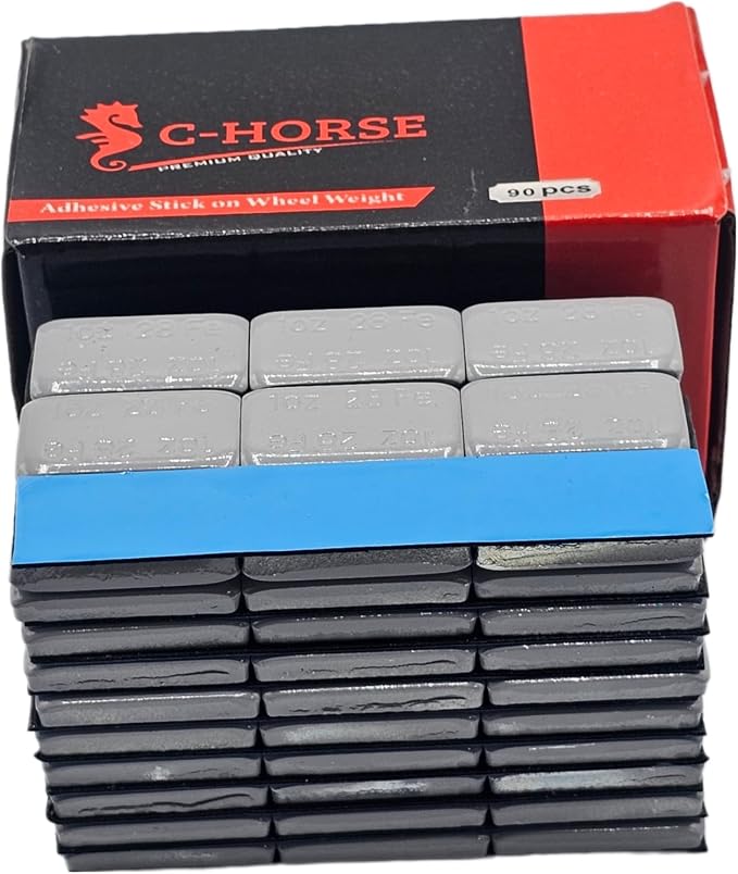 Stick On Wheel Weights - 1.00-Ounce, Grey Colored Coating, Blue Adhesive Tape - Professional Quality Tire Balancer Stickers - Durable Car, Vehicle, Automobile Accessories & Parts - Pack of 90
