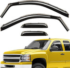 Extra Durable Window Deflectors In-Channel Visors Rain Guards Fit for Chevrolet (Chevy) Silverado 1500 2007-2013 Extended Cab, Sun Visors, Wind Vent for Shades, Exterior Car Accessories - 4pcs. AG0013