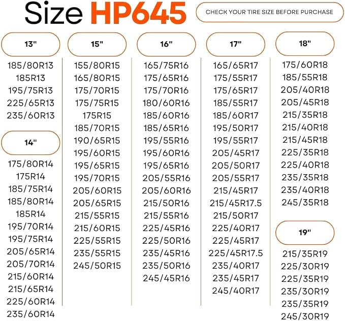 for Passenger Vehicles HP645, Snow Socks for Tires, Pack of 2