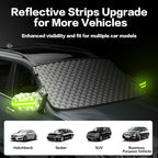 Windshield Snow Cover for Winter - Custom Fit Graphene Car Windshield Cover Outside for Ice, Snow & Hail Protection | Frost Guard with Storage Bag for SUV and Sedan (Medium+)