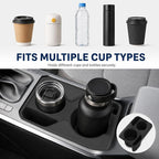 Center Console Cup Holder Insert for Kia K4 2025 2026, Soft Silicone Cup Holder Organizer Tray, Dual Drink Slots, Anti-Slip Interior Storage Bin Accessories, Black