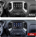 Car ABS Center Console Air Vent Navigation Panel Trim Cover for 2019-2025 Chevy Silverado | for GMC Sierra 2019-2021 1500 2500 3500 HD Carbon Fiber Interior Accessories
