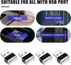 4 PCS USB LED Car Interior Atmosphere Lamp, Portable Mini LED Night Light, Plug-in USB Interface Trunk Ambient Lighting Kit, Universal Interior Car Accessories (Green)