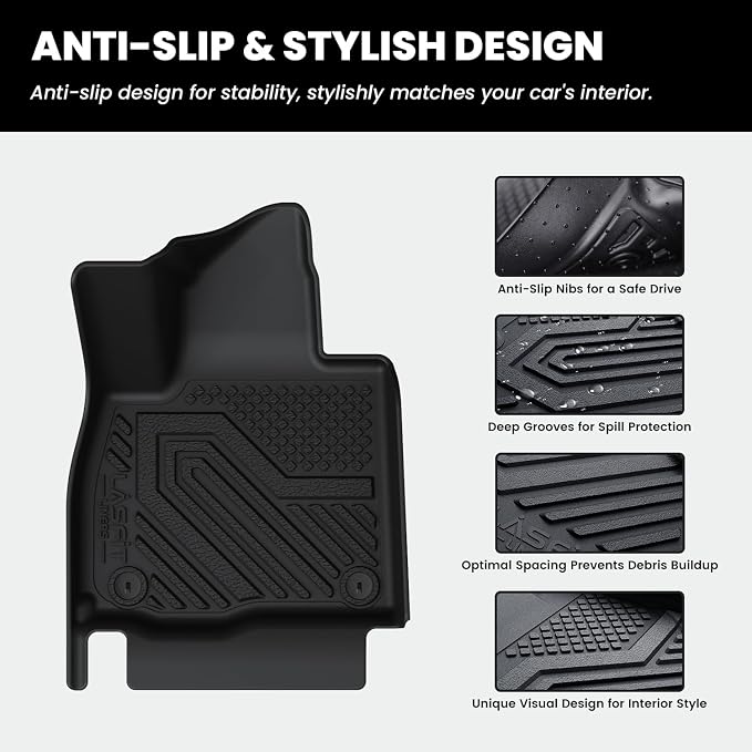 Floor Mats & Backrest Mats & Cargo Mat for Hyundai Palisade 7/8 Seats 2026 (Only Fit Gas, Not Fit Hybrid), All Weather TPE Custom Fit Car Mats Floor Liners, Full Set Mats Accessories, Black
