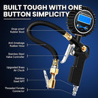 Digital Tire Gauge with Inflator & Deflator - LED Display & 0.1 PSI Resolution - Quick Release Valve & Heavy Duty Chuck - w/Adapter for Car, Truck, SUV, Motorcycle, RV, Balls