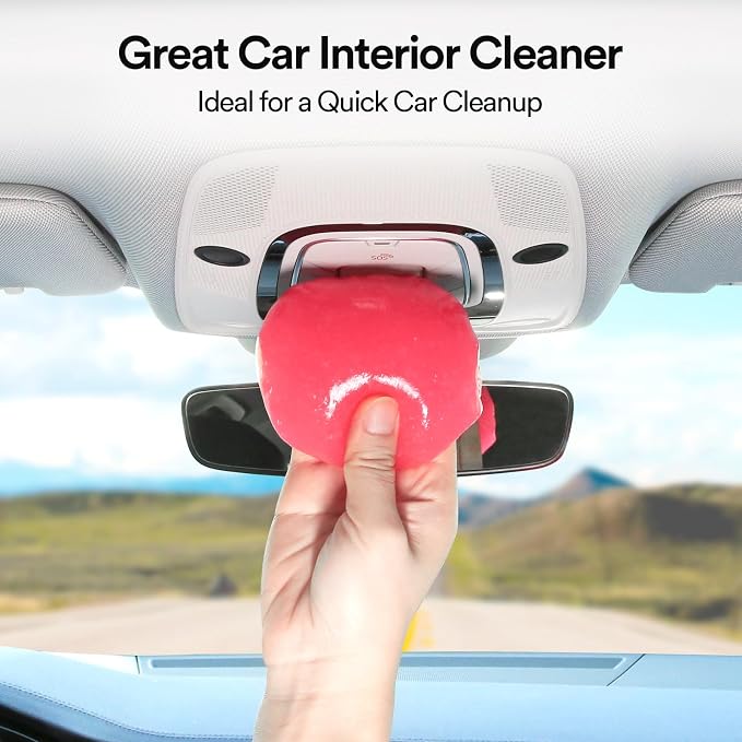 Car Cleaning Gel for Car Cleaning Putty Car Putty Auto Detailing Tools Car Slime Cleaner Dust Cleaning Gel for Car Cleaning Supplies Car Essentials Car Gifts Car Accessories for Women Pink