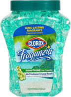 Fraganzia Crystal Beads Air Freshener Island Orchid Scent Long Lasting Room Deodorizer Odor Eliminator Gel Beads Home Car or Office Continuous Freshness 12 FL OZ 12 Pack Multi-Room Coverage