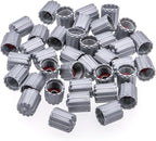 10PCS TPMS Tire Valve Stem Caps, Plastic Wheel Tire Valve Stem, with O-Ring Rubber Seal, Universal Tire Valve Stem Covers for Cars, SUV, Trucks, Bikes, Motorcycles, Bicycles(Gray)