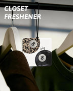 Funky Leopard Print Orange Car Air Freshener 4 Pcs, Cheetah Print Lucky 8 Ball Ace Card Square Hanging Air Freshener for Closet Drawer Books, Girly Y2k Car Accessories Mirror Decor for Women