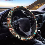 Car Steering Wheel Cover, 15 Inch Soft Breathable Steering Wheel Protector for Women Men, Universal Fit for SUV Sedan Van Truck, Aztec Horse Cowboy Cactus