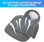 Car Seat Cushion, Comfort Memory Foam Car Cushions for Driving, Breathable Leather Surface with Anti Slip Rubber Bottom, Seat Cushion for Car and Office Chair (1 Pack, Grey)
