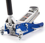 Floor Jack, Low Profile 2 Ton Aluminum and Steel Car Jack, Blue | Dual Pump System, Rapid Lift, 3.35"-13.98", 360-degree swivel casters