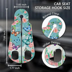 2PCS Car Seat Back Storage Headrest Hooks, Butterfly Purse Holder Bags Hanger, PU Leather Double Metal Hook for Backseat Organizer, Women Car Accessories Organization