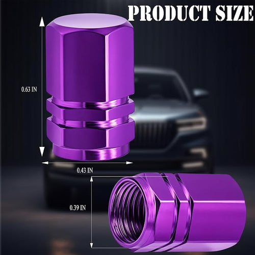 12PCS Tire Valve Stem Caps, with Rubber O-Ring, Corrosion Resistant Leak-Proof, Aluminum Alloy Universal Wheel Valve Covers for Cars, SUV, Trucks, Bikes, Motorcycles, Bicycles(Purple)