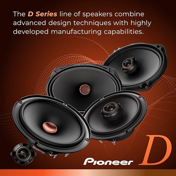 D-Series TS-D65C 6.5” 2-Way Speakers (Pair) – 270W Max, Crisp Highs + Clear Vocals, Ideal Factory Upgrade, Add an Amplifier for Even Better Performance