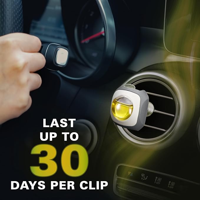 Serene Summer Scent Car Air Freshener Vent Clip 6 Ct | Long Lasting Up to 180 days, Natural Essential Oil, Car Fragrance Accessories for Women and Men, Odor Eliminator, 4 mL Each