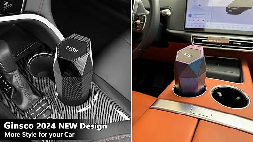 Car Trash Can with Lid, Mini Car Garbage Can, Car Trash Bin Car Accessories for Interior, Leakproof Small Trash Cup for Car, Home, Bedroom Office (Red)