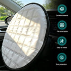 1 PC Car Steering Wheel Sun Shade, Aluminum Foil Anti-Scalding Steering Wheel Protector, Slip-On Thickened Driving Handle Heat Shield Cover, Universal for Most Cars SUVs Trucks (Silver)