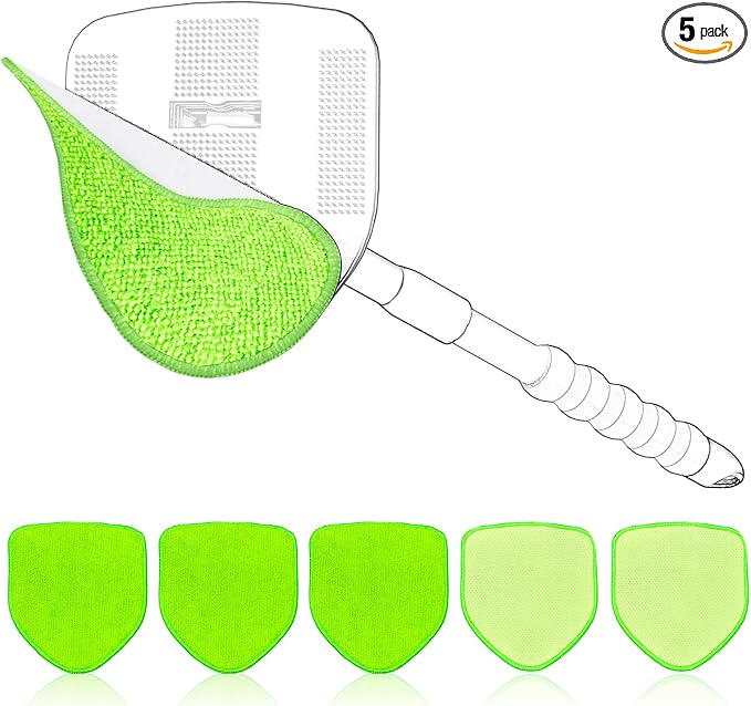 XINDELL 5 Pack Windshield Cleaner Velcro Microfiber Pads – 5.7" W Replacement Heads Cover for Xindell EasyPivot Windshield Cleaner Tools. Washable & Reusable Triangle Pads - Handle Not Included