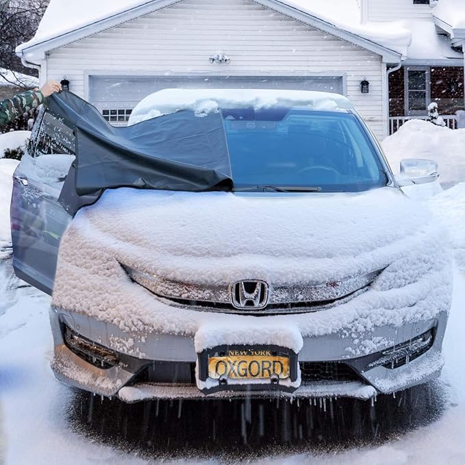 Windshield Snow Cover Ice Removal Wiper Visor Protector All Weather Winter Summer Auto Sun Shade for Cars Trucks Vans and SUVs Stop Scraping with a Brush or Shovel