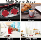 4pcs Bling Car Cup Holder Coaster, 2.75 inch Anti-Slip Shockproof Universal Fashion Car Coasters Insert Bling Crystal Rhinestone Automotive Interior Accessories for Women (4 pcs, Red)