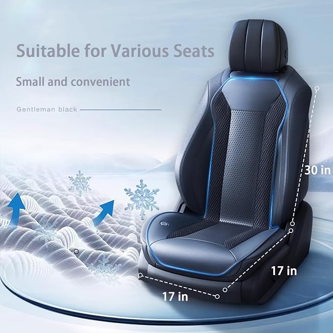 Cooling Car Seat Covers, Car Seat Cushion，12V Cooling Seat Covers for Cars Summer (BLACK-1PCS)