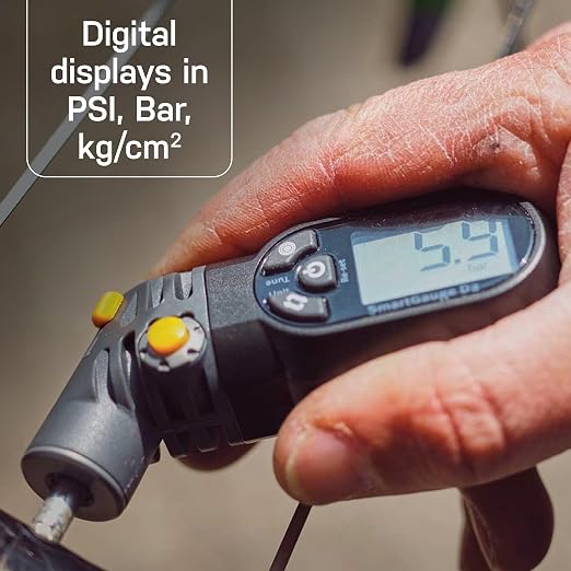 SmartGauge D2 Digital Tire Pressure Gauge – Presta/Schrader Compatible, 250 Psi/17 Bar, Precision Air Pressure Reader with LCD Display for Bikes, Motorcycles & Sports Equipment | bike-hand-tools