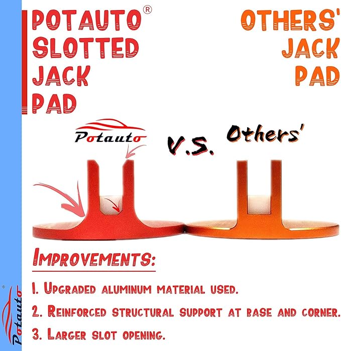 Universal Aluminum Grooved Magnetic Jack Pad Jacking Puck Pinch Weld (Slot Width 0.39 Inch) Frame Rail Adapter for Vehicles (Qty 1, Red)