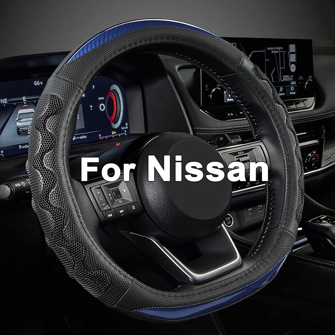 Steering Wheel Cover for Nissan Altima Rogue - Car Steering Wheel Cover for Nissan D Shape(Blue-D-Shaped)